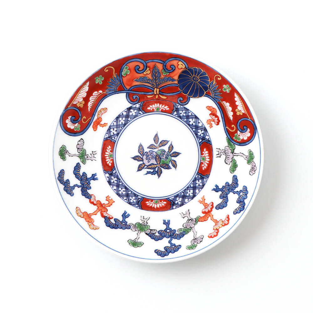 古伊万里風松絵　皿（16cm）