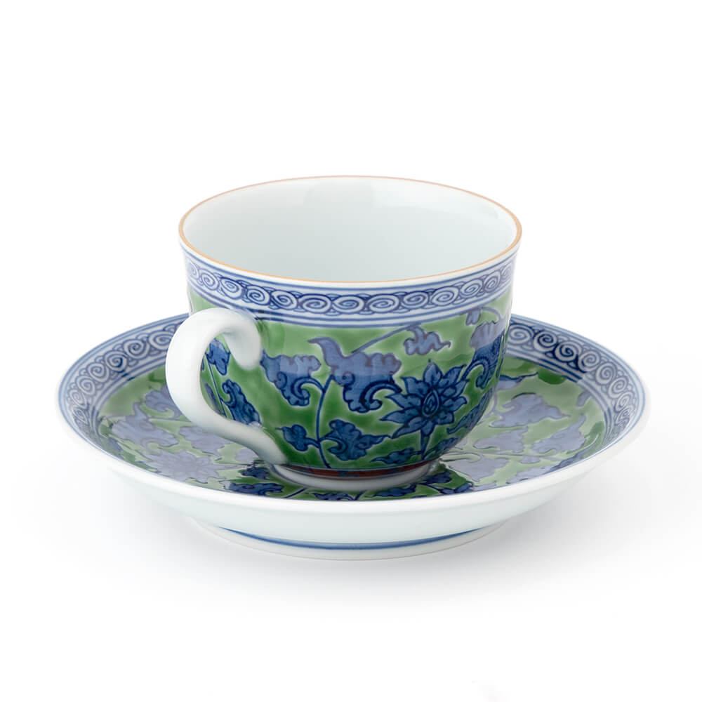 緑彩唐草 碗皿 ｜ 有田焼の源右衛門窯公式オンラインショップ