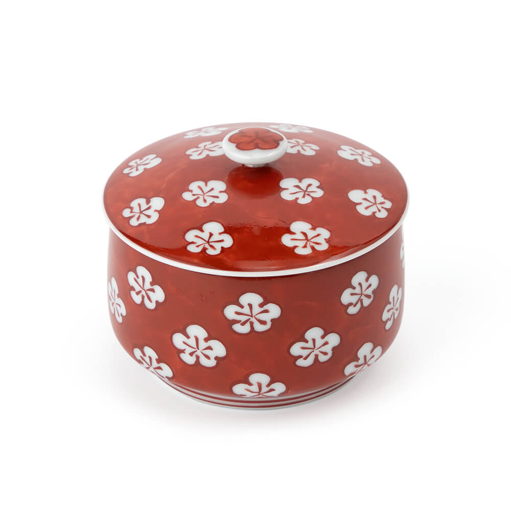 赤絵梅紋 (香物入) 蓋物 ｜ 有田焼の源右衛門窯公式オンライン
